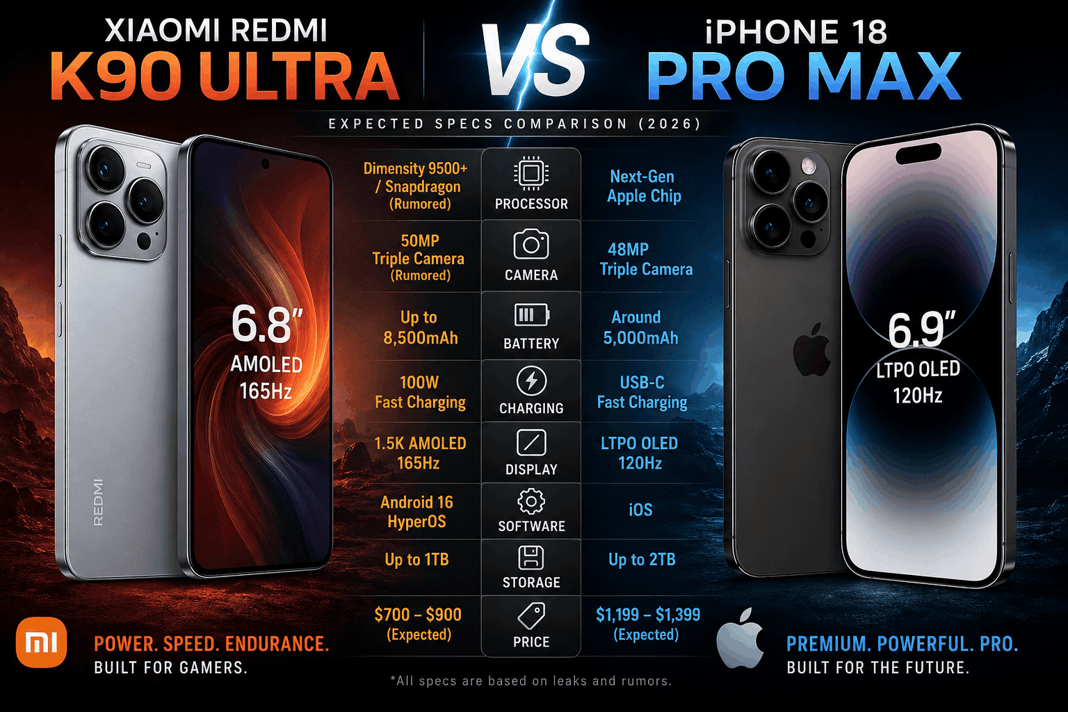 K90 Ultra vs iPhone 18 Pro